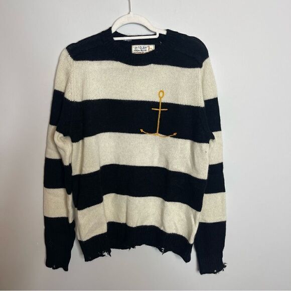 Sandrine Rose x Recycled Karma Anchor Cashmere Sweater - Black and White Stripes - Picture 8 of 11